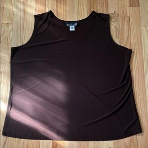 CSC Studio Top Womens 2X Brown Sleeveless Blouse Minimalist Travel Casual